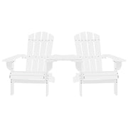 Sedie da Giardino Adirondack con Tavolino in Legno Abete Bianco 310067