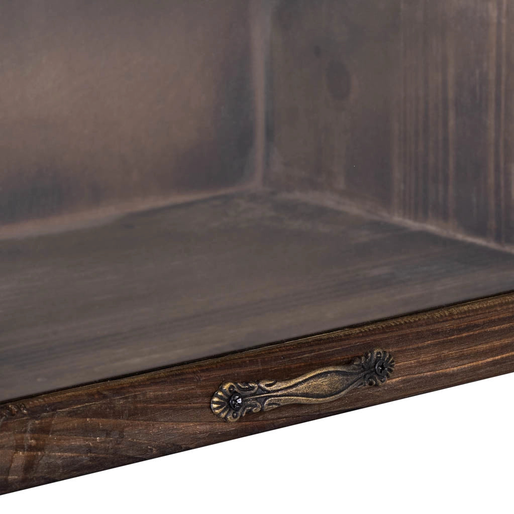 Vetrina in legno con anta a ribalta in vetro e 1 ripiano 40x25x35h cm