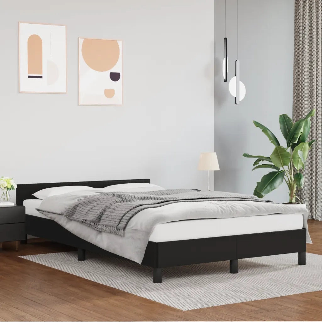 Giroletto senza Materasso-Struttura Letto Nero 120x190 cm Similpelle 903409