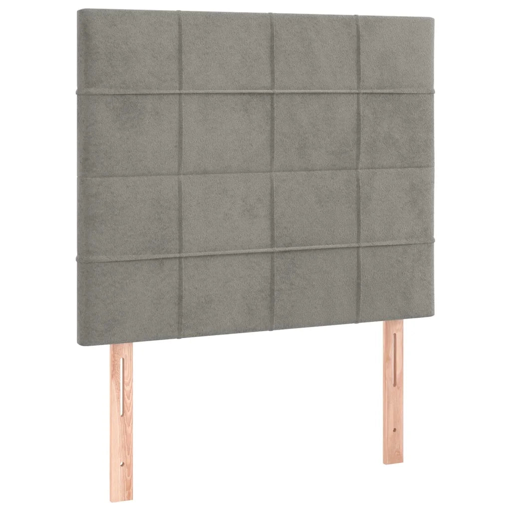 Giroletto a Molle con Materasso Grigio Chiaro 90x200 cm Velluto 3132657