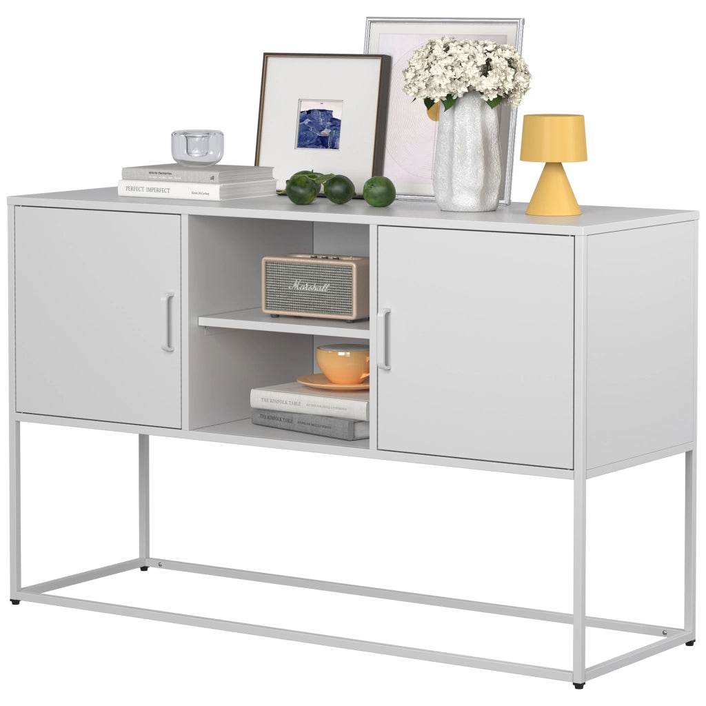 Armadio metallico accento bianco - Zephmum - 75x120x40 cm - Robustezza e stile