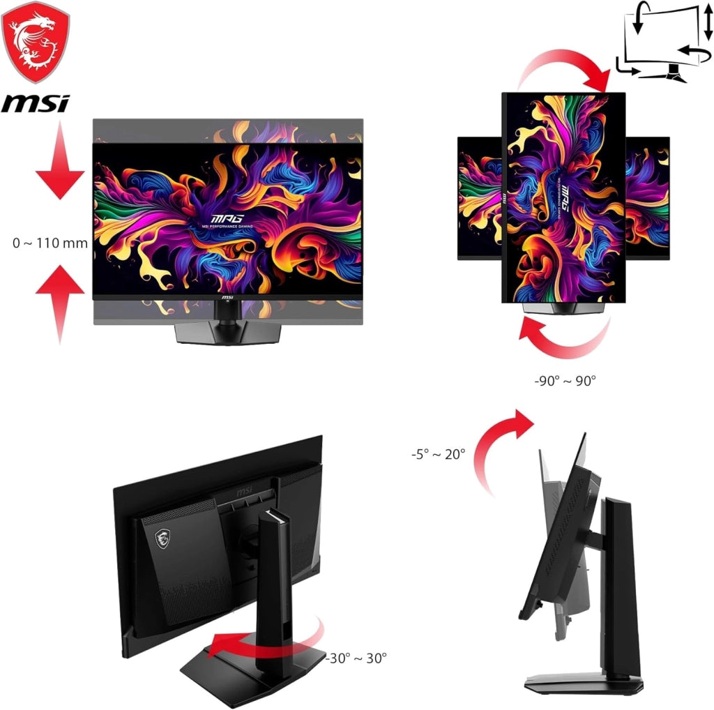 MAG 271QPX QD-OLED Monitor Gaming 26,5" WQHD - Pannello Quantum Dot OLED (2560 x 1440), 360Hz/0.03ms, 99,1% DCI-P3, ΔE≤2, DisplayHDR True Black 400 - DP 1.4a, HDMI 2.1, USB Type-C