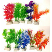 Trade Shop - Set 10x Pianta Piantina Artificiale Per Acquario Piante Finte Plastica Colorate -