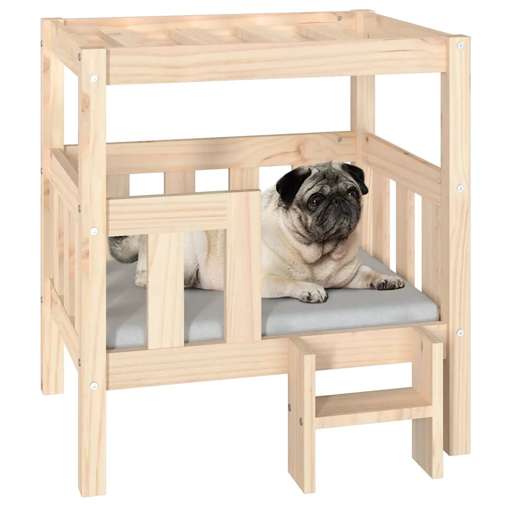 Cuccia per Cani 65,5x50,5x70 cm in Legno Massello di Pino 822372