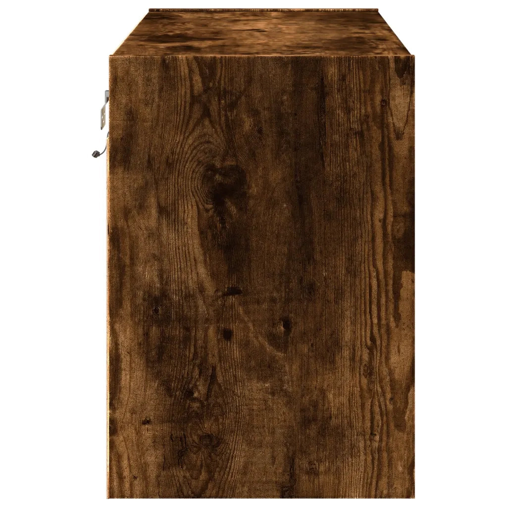 Mobile TV a Parete con Luci LED Rovere Fumo 80x31x45 cm