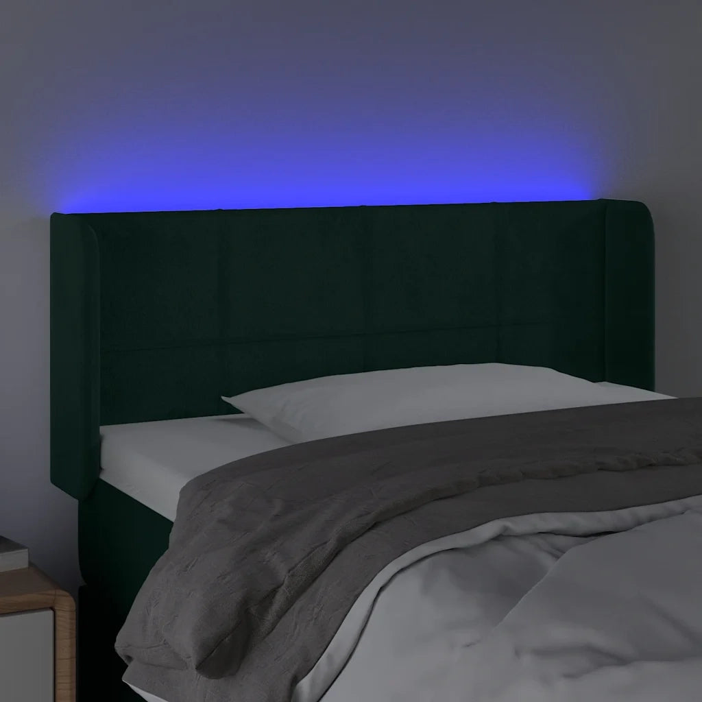 Testiera a LED Verde Scuro 83x16x78/88 cm in Velluto 3123269
