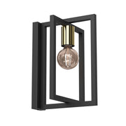 Applique industriale geometrica nero-oro Belfort E27 Luminex