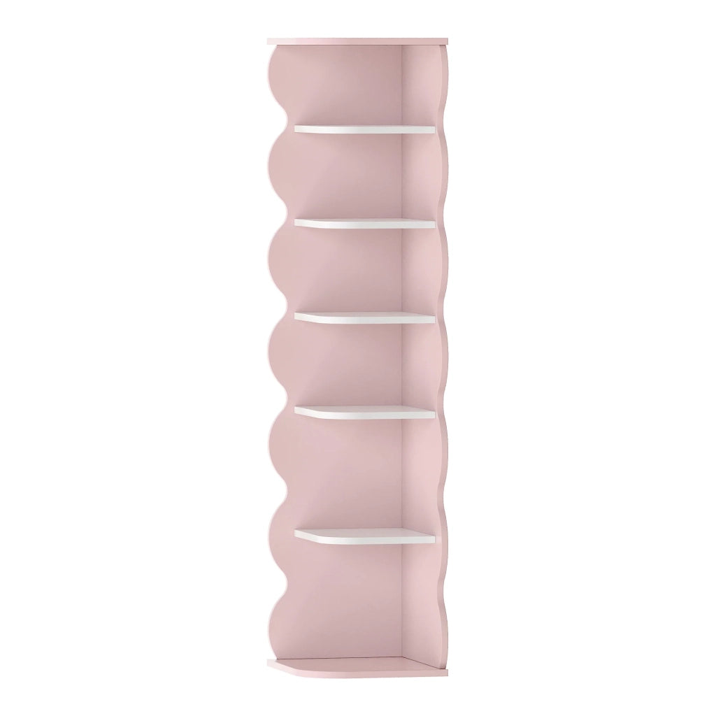 Scaffale dal design senza tempo per soggiorno/camera da letto mobiletto portascarpe per bambini 108 x 27 x 27 cm rosa e bianco 03_0011325