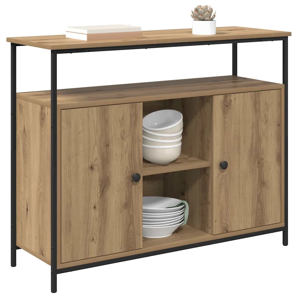 Credenza-Buffet-Armadio da cucina Rovere artigianale 100 x 35 x 80 cm Legno multistrato 822884