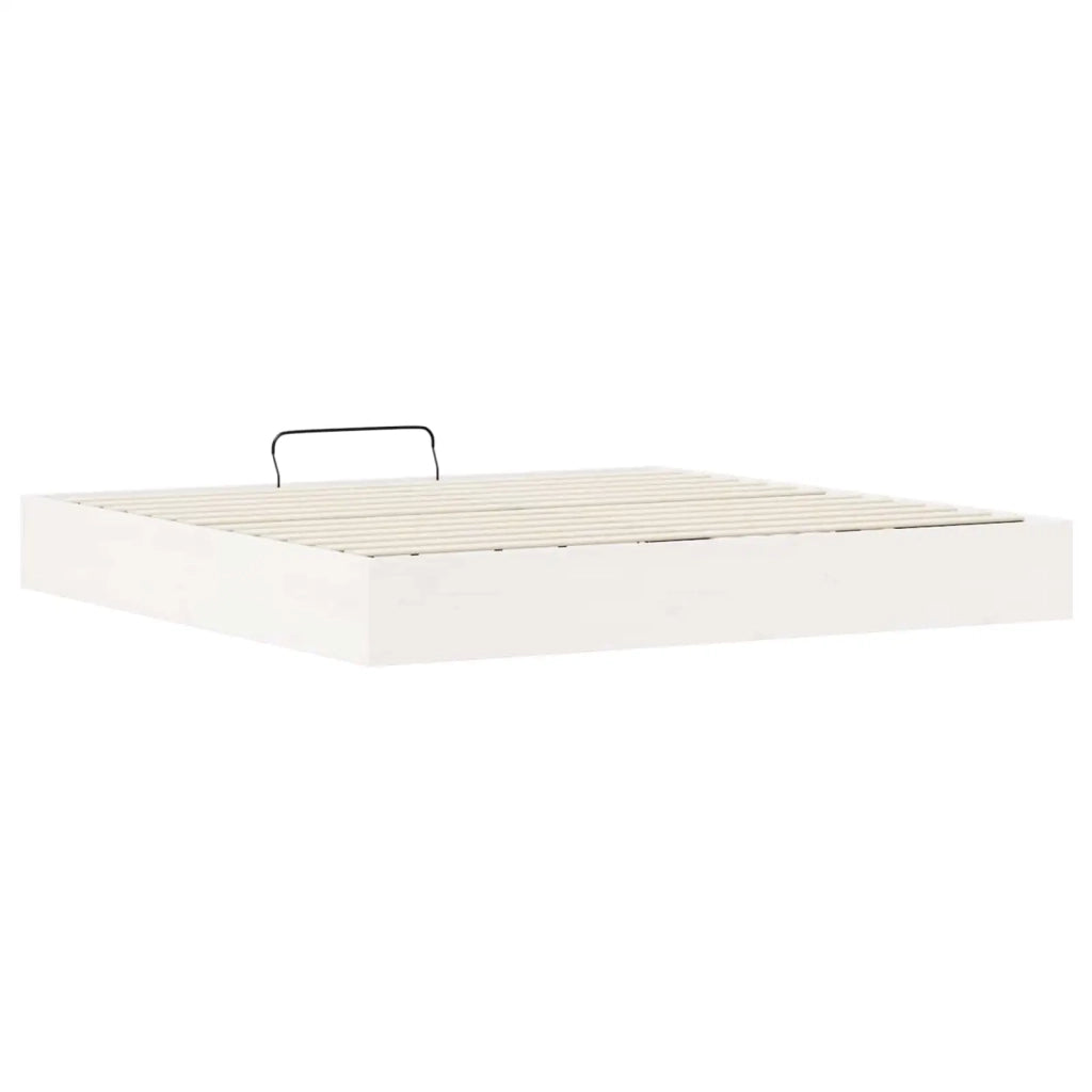 Telaio del Letto Ottomano con Ripostiglio Bianco 200 x 200 cm 3418799