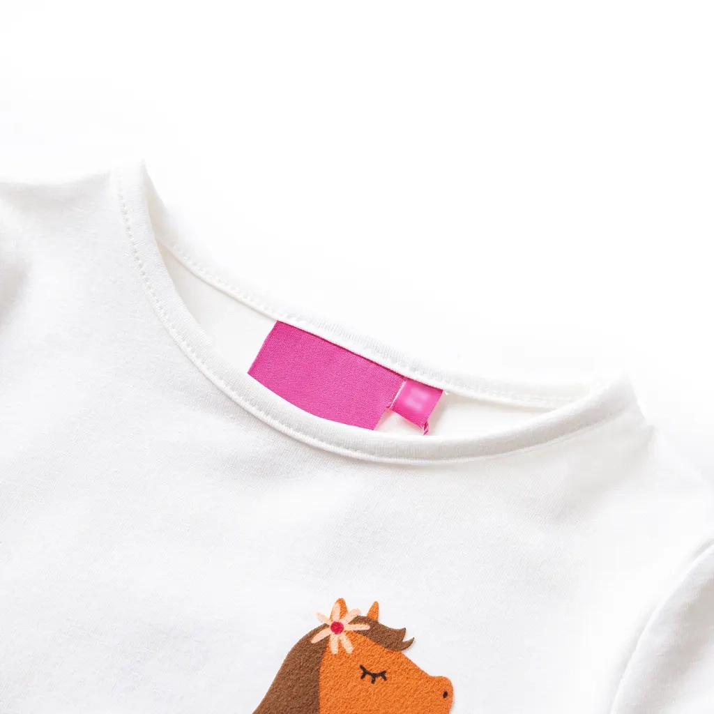 Maglietta per Bambini a Maniche Lunghe Pony EcrÃ¹ 128cod mxl 93070