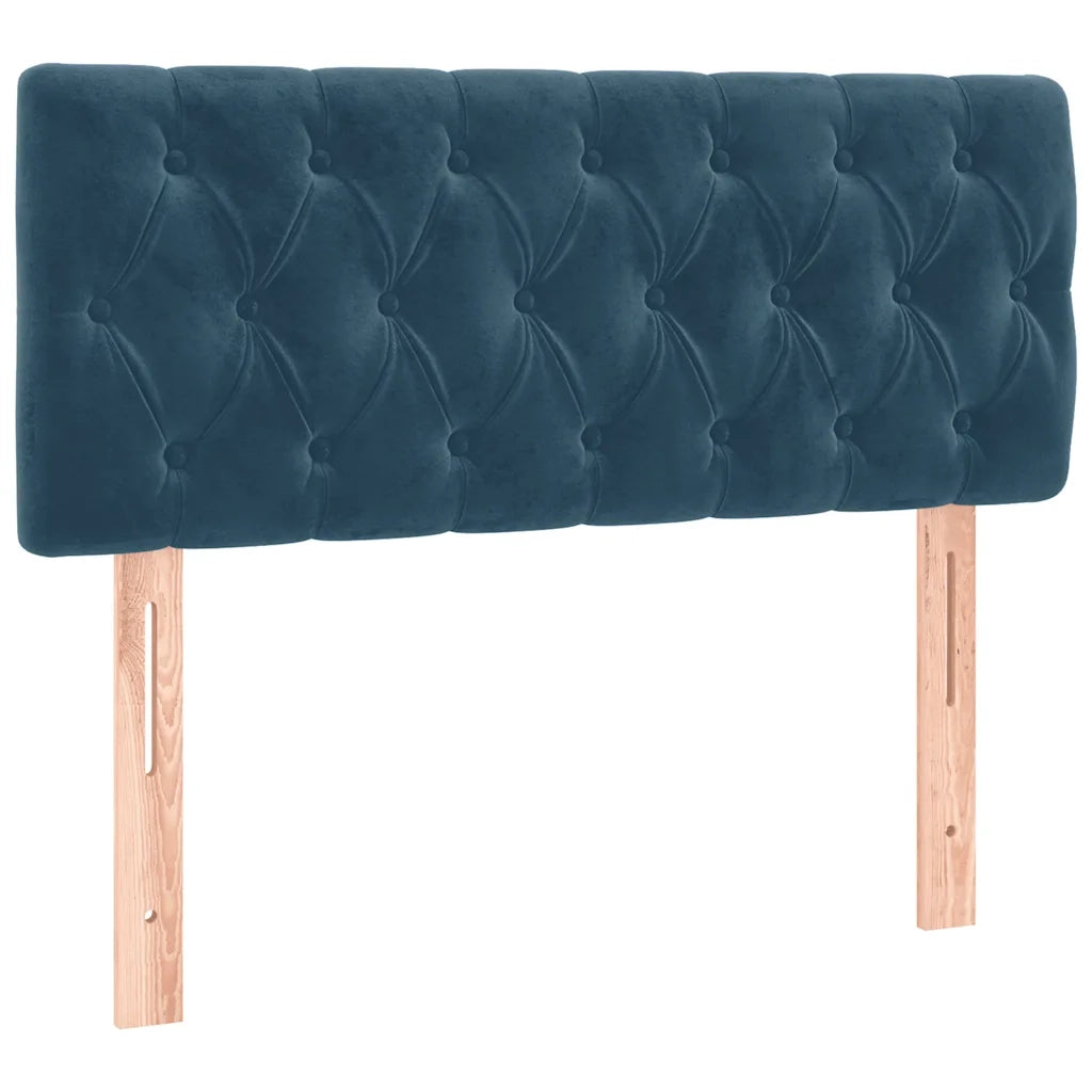 Giroletto a Molle con Materasso Blu Scuro 90x200 cm in Velluto