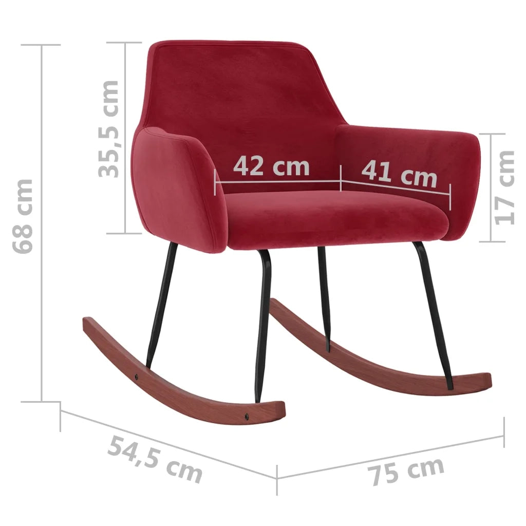 Sedia a Dondolo Rosso Vino in Velluto cod mxl 38694