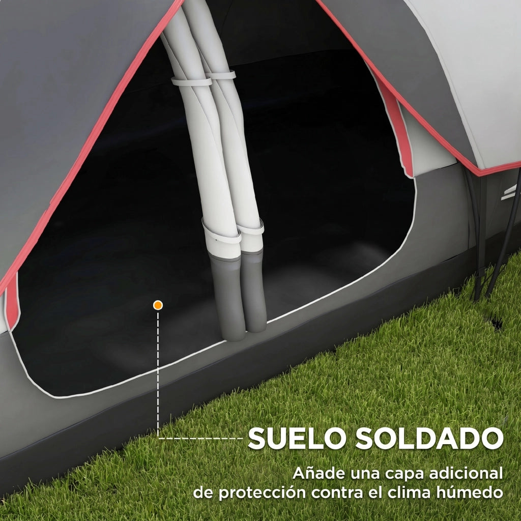 Tenda da Campeggio Pieghevole 2 Stanze ¨C Zephmum ¨C Grigio 450x215x180 cm