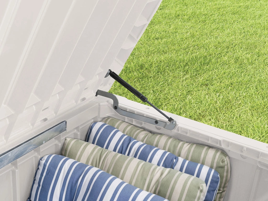 Baule da Esterno Keter Brightwood 145x69,7x60,3 cm in Resina Bianco
