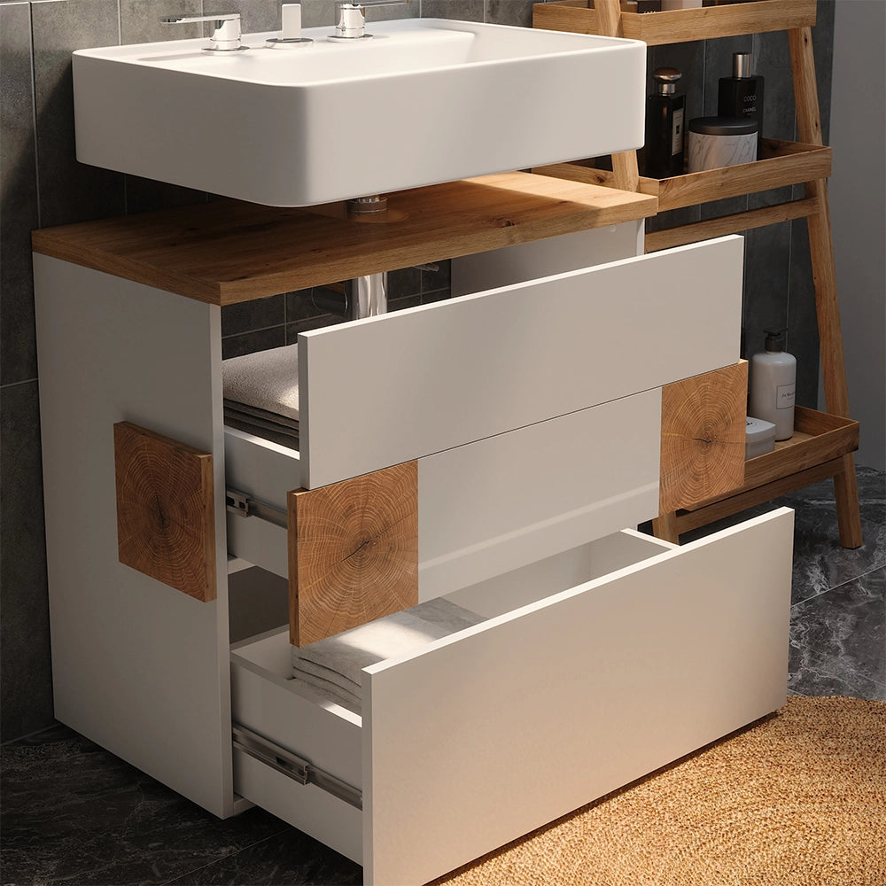 Vicco Set di mobili da bagno Bianco 2 parti