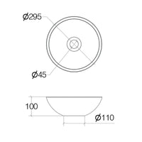 Lineabeta - Lavabo tondo da appoggio Acquaio in ceramica Ø29,5 cm antracite opaco