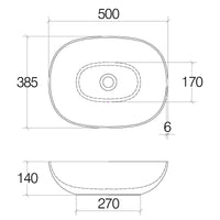Lineabeta - Lavabo ovale da appoggio Acquaio in ceramica 50x38,5 grigio opaco
