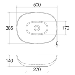 Lineabeta - Lavabo ovale da appoggio Acquaio in ceramica 50x38,5 grigio opaco