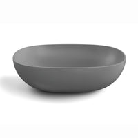 Lineabeta - Lavabo ovale da appoggio Acquaio in ceramica 50x38,5 grigio opaco
