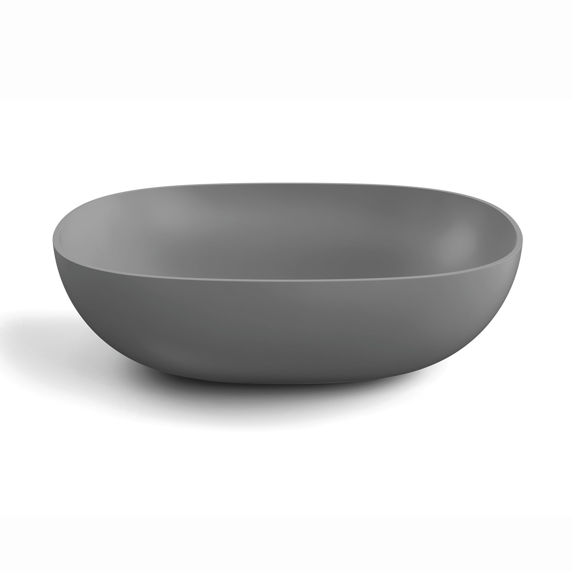 Lineabeta - Lavabo ovale da appoggio Acquaio in ceramica 50x38,5 grigio opaco