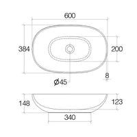 Lineabeta - Lavabo ovale da appoggio Acquaio in ceramica 60x38,4 cm bianco lucido