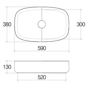 Lineabeta - Lavabo ovale da appoggio Acquaio in ceramica 59x38 bianco lucido