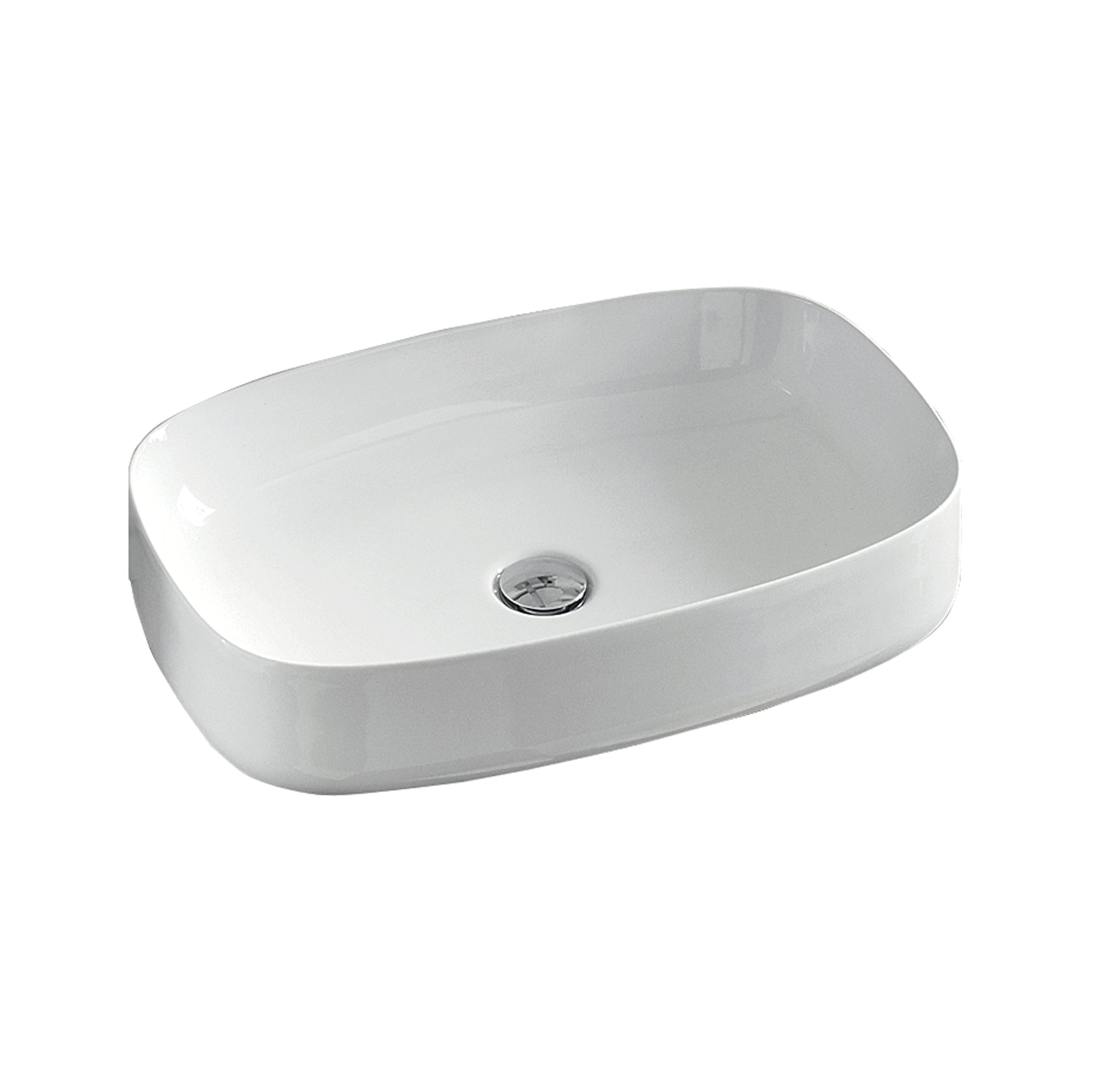 Lineabeta - Lavabo ovale da appoggio Acquaio in ceramica 59x38 bianco lucido