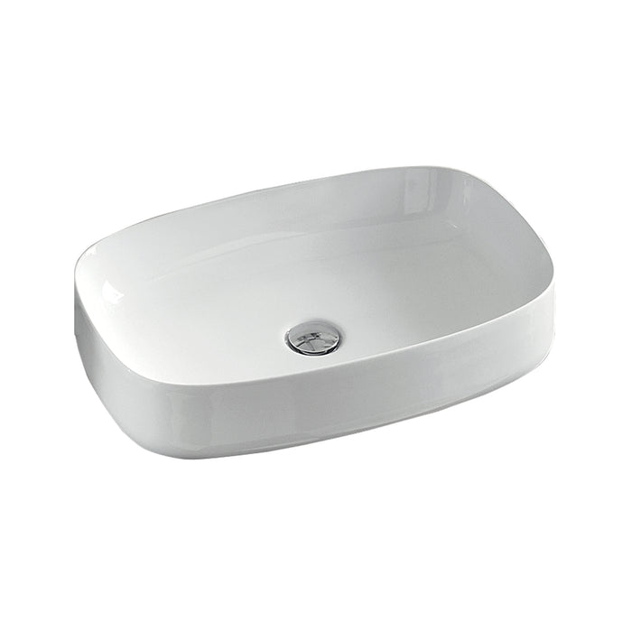 Lineabeta - Lavabo ovale da appoggio Acquaio in ceramica 59x38 bianco lucido