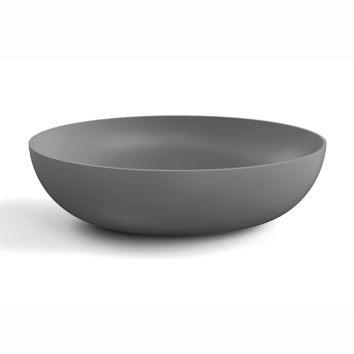 Lineabeta - Lavabo ovale da appoggio Acquaio in ceramica 49x34,5 grigio opaco