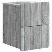 Set di 2 Comodini | Armadio da Notte | Mobiletto da notte a muro Grigio Sonoma 33 x 34,5 x 43 cm