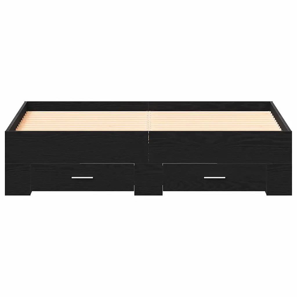 Struttura del letto Rovere Nero 135 x 190 cm Legno multistrato 3333977