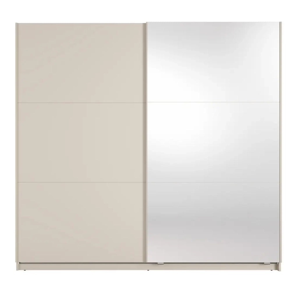 Armadio VENEZIA con cabina armadio aperta LED e specchi cachemire 221 cm