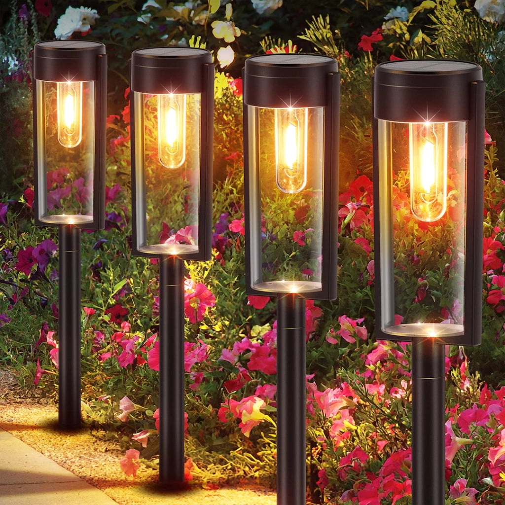 Paletto solare LED 2pz 65cm nero tondo 3000K IP44
