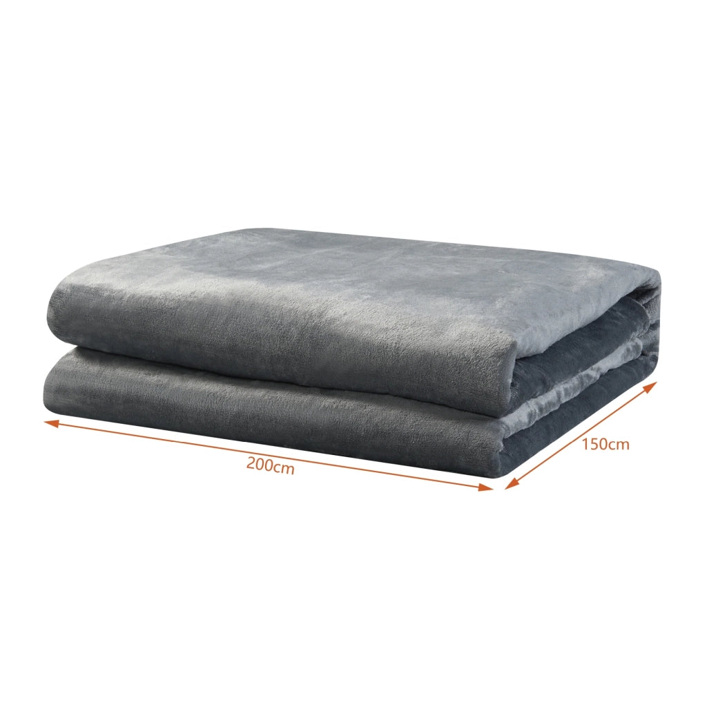 Coperta elettrica riscaldata 120 watt camera da letto 200 x 150 cm grigio scuro 03_0009336