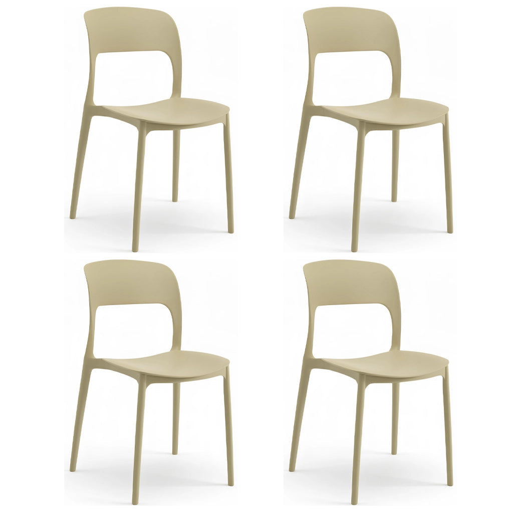Sedia In Polipropilene Marte Ergonomica Arredo di Design Esterno e Interno da Giardino Impilabile Sedie M Sabbia/4 Sedie