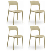 Sedia In Polipropilene Marte Ergonomica Arredo di Design Esterno e Interno da Giardino Impilabile Sedie M Sabbia/4 Sedie
