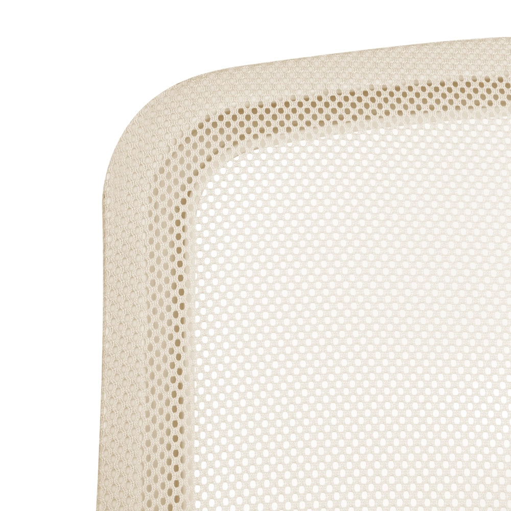 Sedia da ufficio con base girevole e braccioli regolabili in altezza con rete beige stile moderno