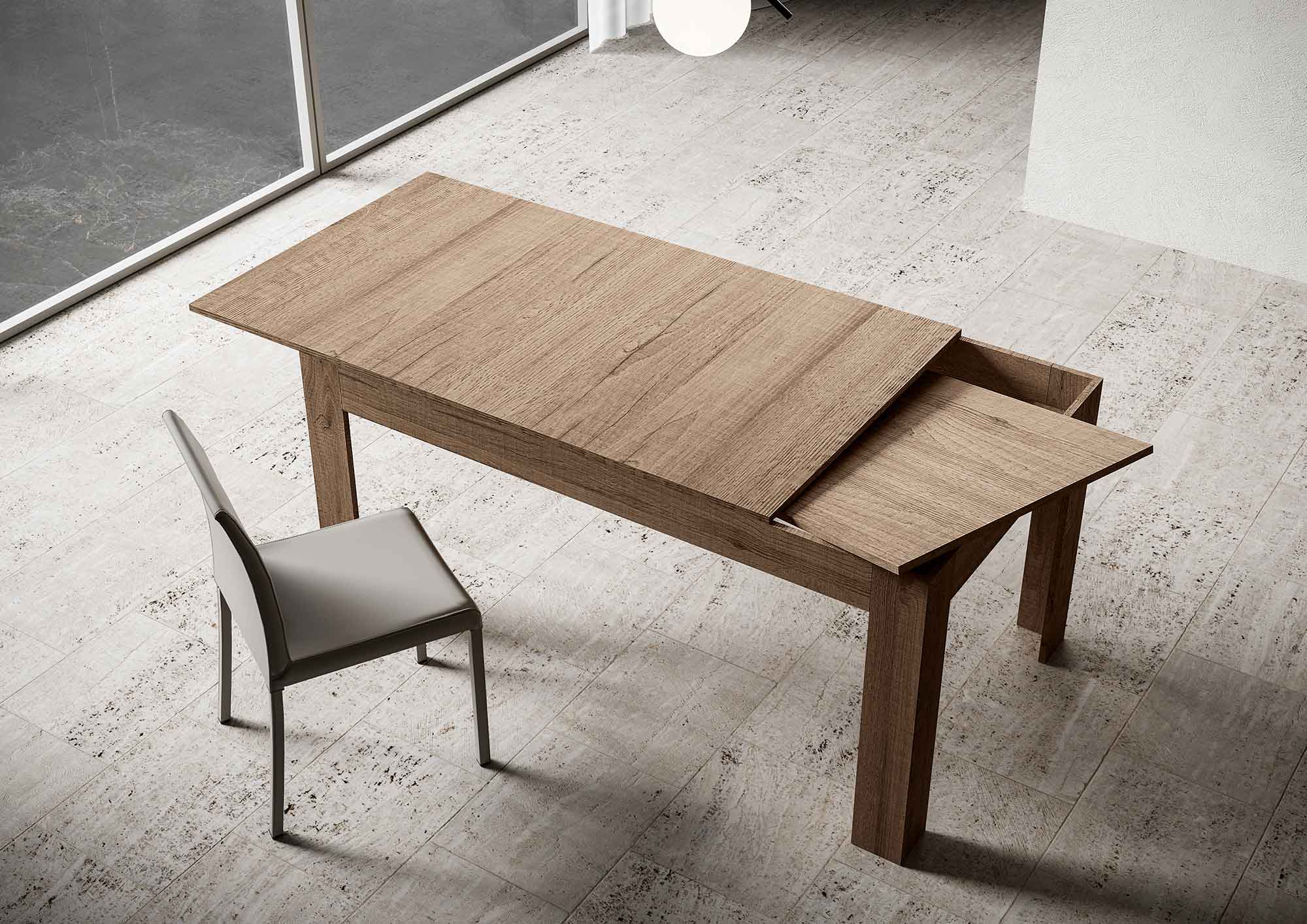 Tavolo Allungabile 160-220x90x77 cm Bibi Quercia Naturale