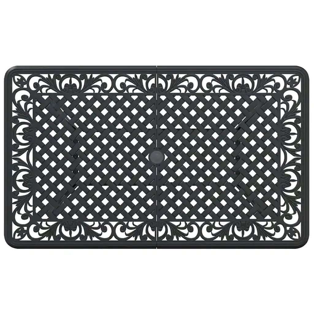 Set da Pranzo per Giardino 5 pcs Nero Alluminio