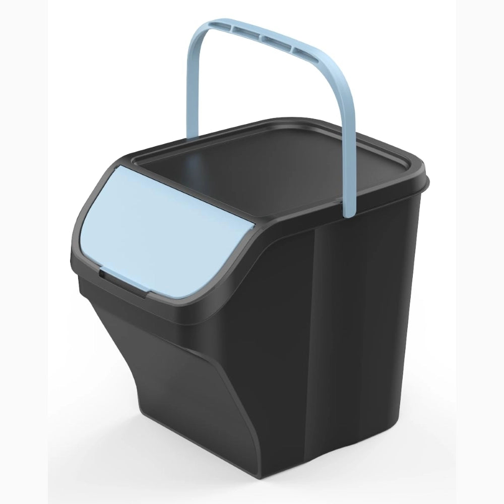 Kit 4 Pezzi Pattumiera Raccolta Differenziata 4x25 Litri con maniglia Corpo NERO