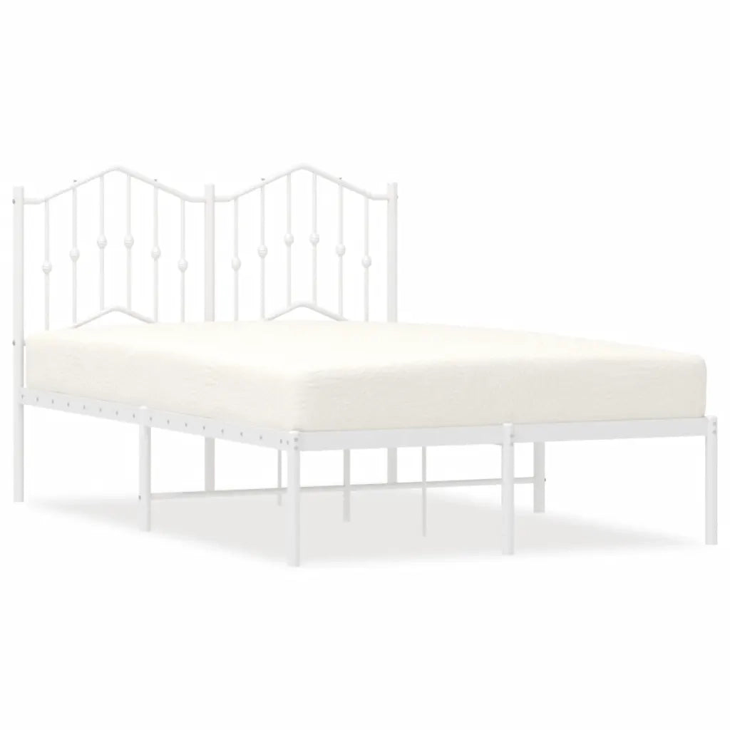 Giroletto con Testiera Metallo Bianco 120x190 cm 373835