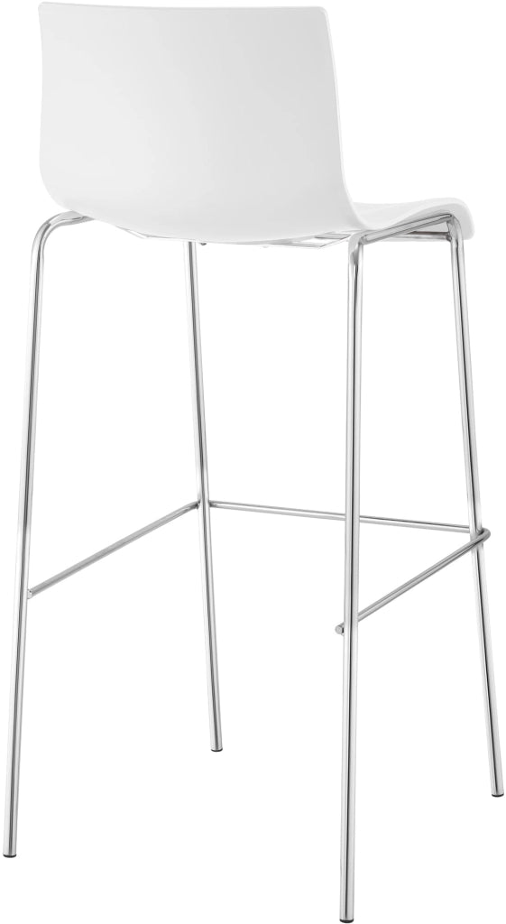 Set di 2 sgabelli da bar Hoover in plastica con struttura a 4 piedi cromata 6
