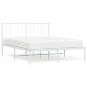 Letto matrimoniale | Letto per adulti | Giroletto con Testiera Metallo Bianco 140x200 cm