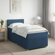 Letto box spring con materasso Blu 90 x 200 cm Tessuto 3451383