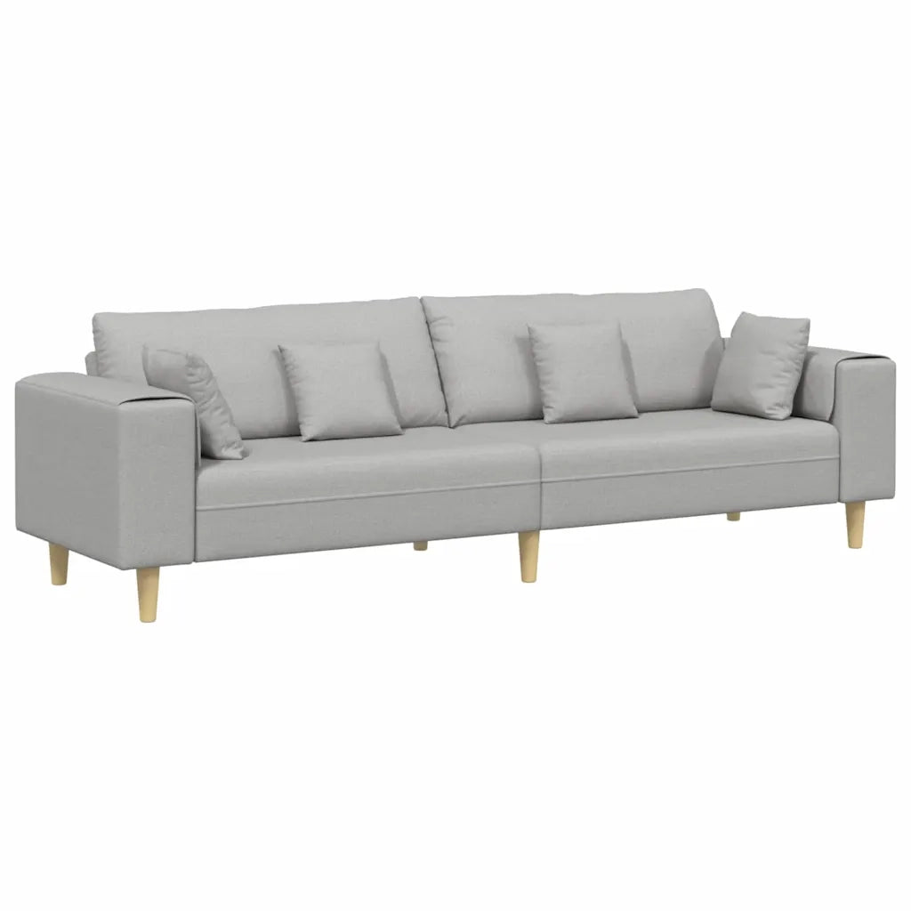 Divano in tessuto con cuscino Grigio Nuvola 208 cm Tessuto