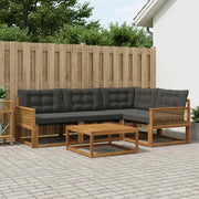 Set di divani da esterno con cuscino 5 pcs Naturale e Nero 3381412