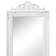 Specchio Autoportante Stile Barocco 160x40 cm Bianco 243691