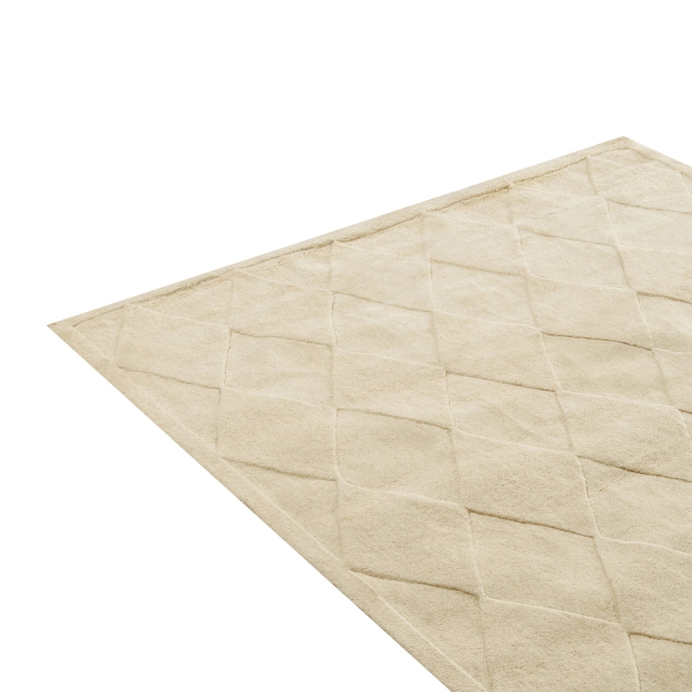Tappeto in lana beige chiaro 160 x 230 cm, forma rettangolare, tappeto decorativo in stile scandinavo
