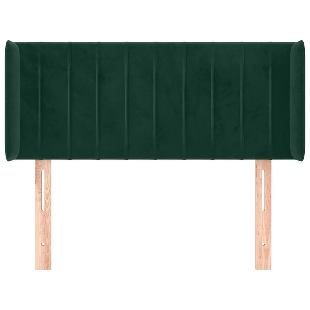 Testiera | Testata ad Orecchio Verde Scuro 103x16x78/88 cm in Velluto
